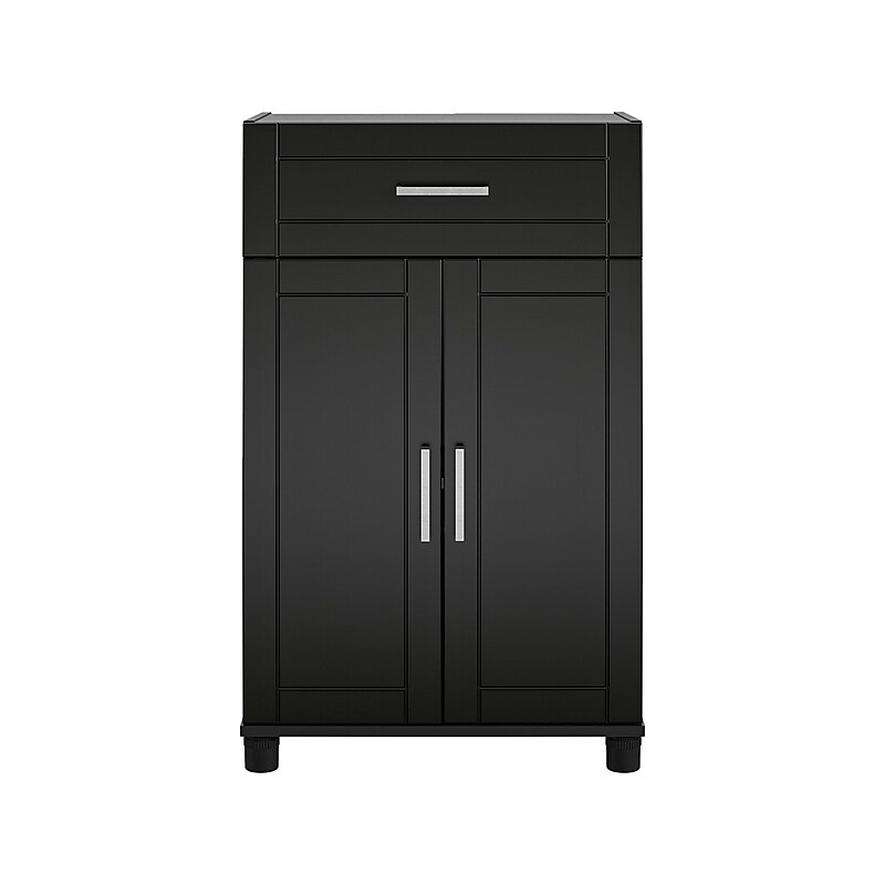 Ameriwood Callahan 39.25" Storage Cabinet with 2 Shelves, Black (6421414COM) image 1