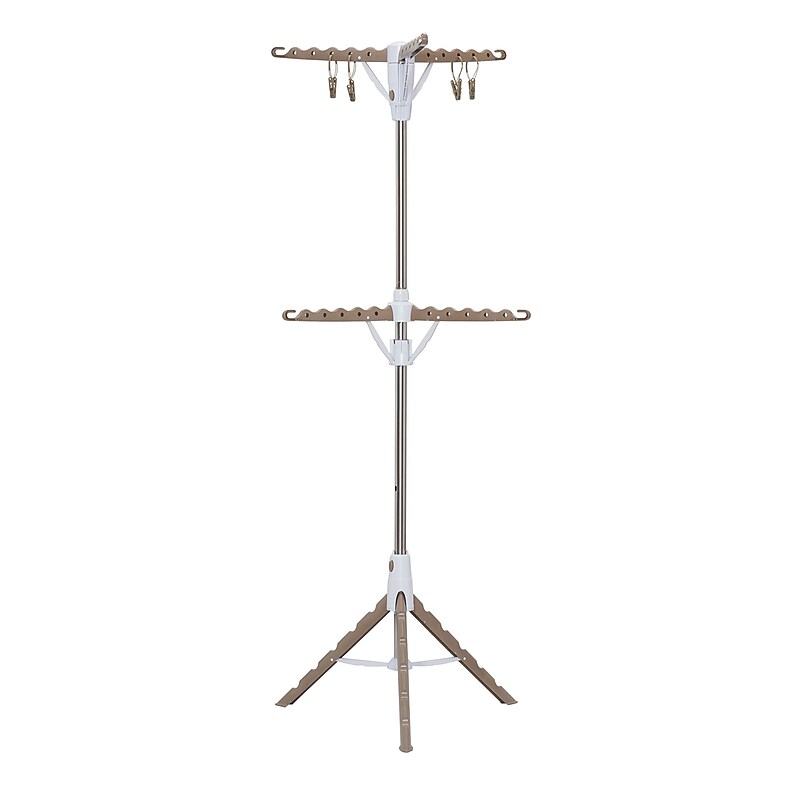 Household Essentials Tripod Plastic Drying Rack, Tan/White (5052-1) image 1