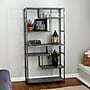 Household Essentials 65"H 6-Shelf Bookcase, Slate Faux Concrete (8090-1)~#|#~sp12160904_sc7