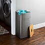 Household Essentials Square Metal Laundry Hamper With Wood Lid, Stainless Steel (7080-1)~#|#~sp12161005_sc7