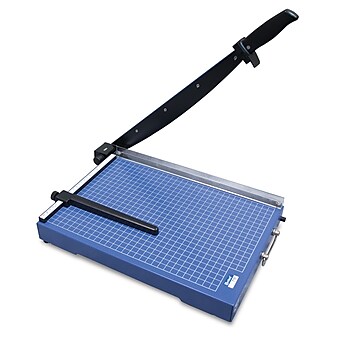 United 15.4" Office-Grade Guillotine Paper Trimmer, 15 Sheet Capacity, Blue (T15)