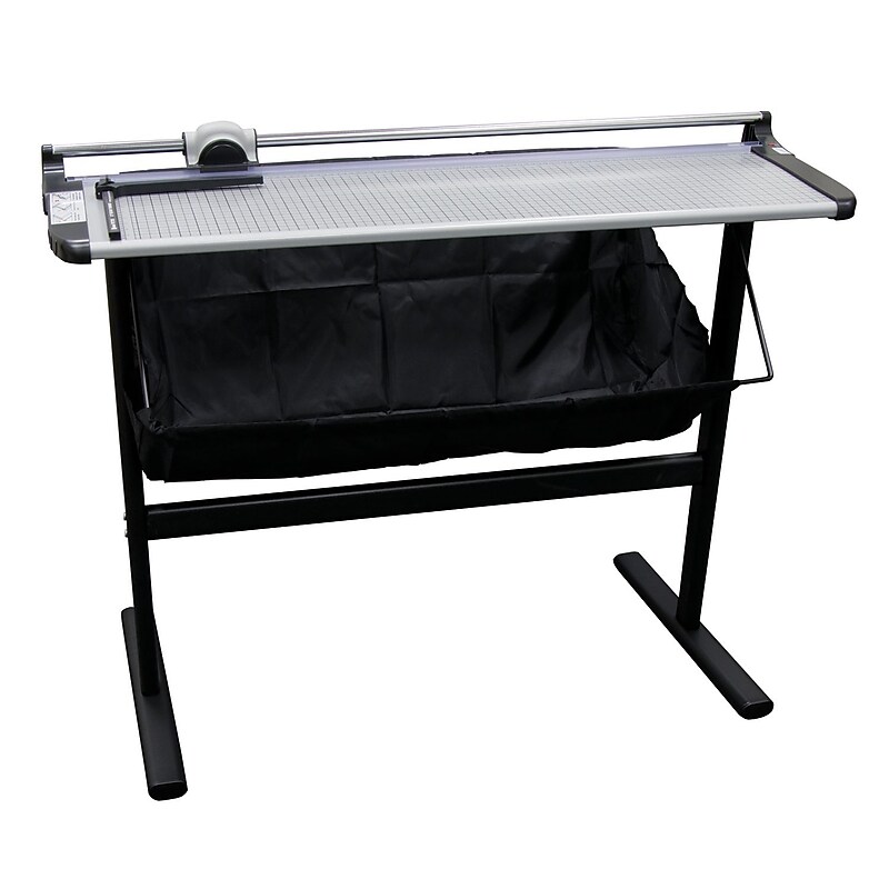 United Commercial 38" Rotary Paper Cutter with Stand and Catch Tray, Silver/Black (RT37S) image 1