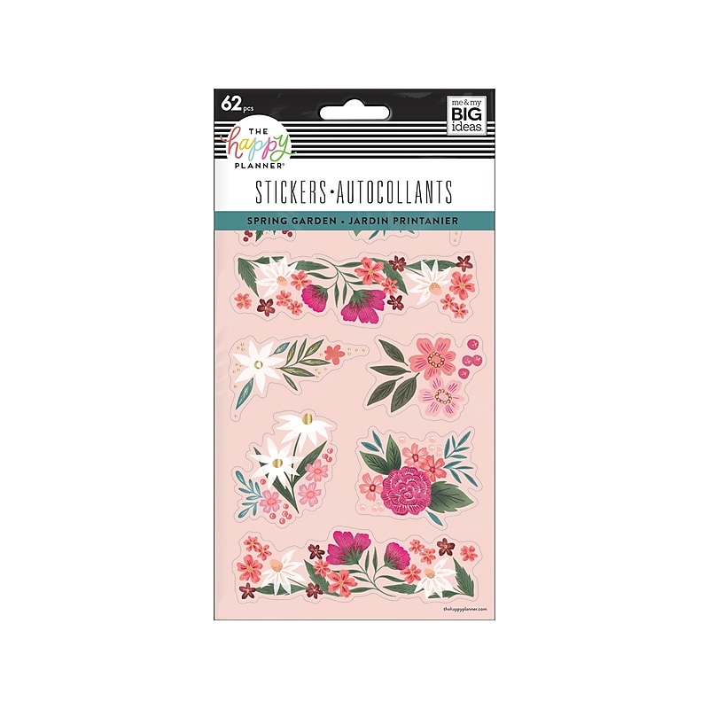 The Happy Planner Spring Florals Stickers, Assorted Colors, 62/Pack (SP4H5-009) image 1