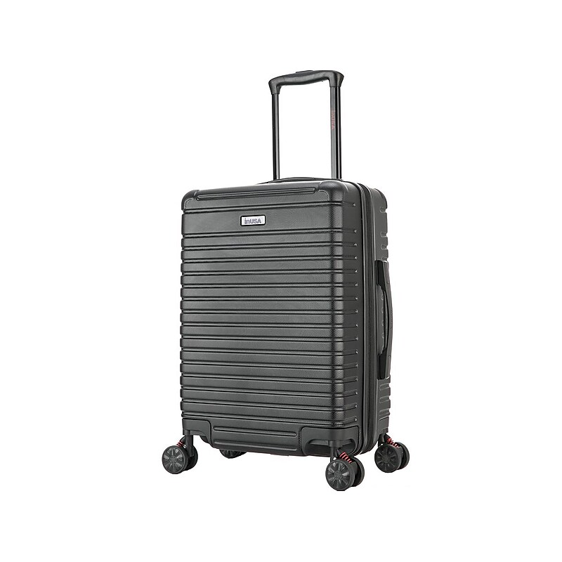 InUSA Deep 20" Hardside Carry-On Suitcase, 4-Wheeled Spinner, TSA Checkpoint Friendly, Black (IUDEE00S-BLK) image 1