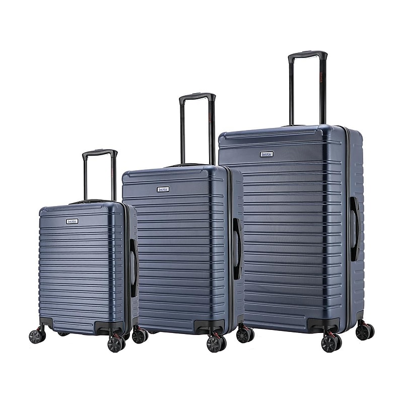 InUSA Deep 3-Piece Hardside Spinner Luggage Set, Blue (IUDEESML-BLU) image 1