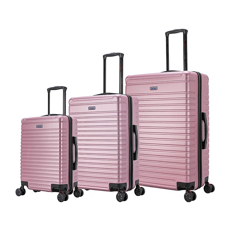 InUSA Deep 3-Piece Hardside Spinner Luggage Set, Rose Gold (IUDEESML-ROS) image 1