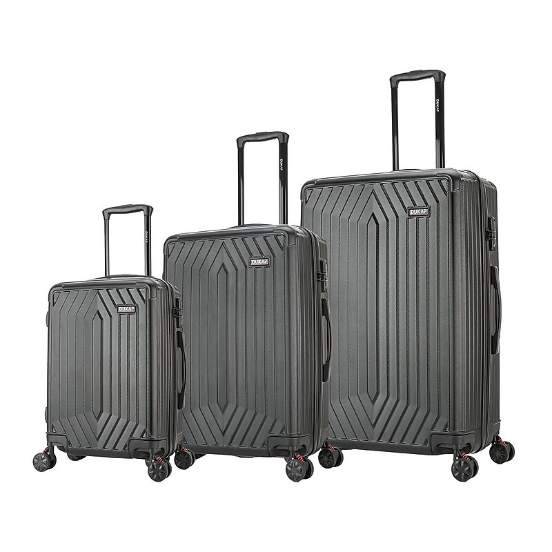 DUKAP Stratos 3-Piece Hardside Spinner Luggage Set, TSA Checkpoint Friendly, Black (DKSTRSML-BLK) image 1