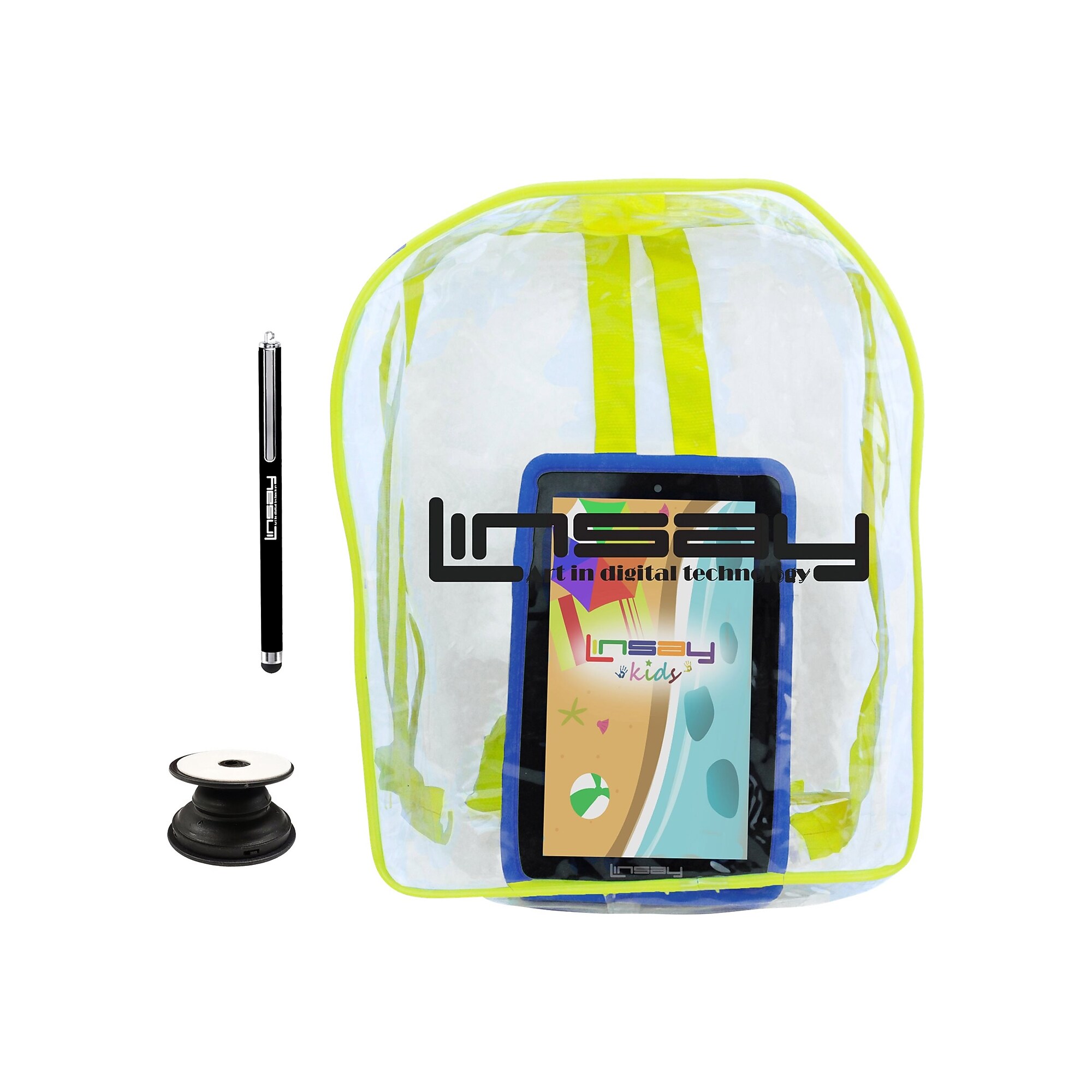 Linsay 7″ Tablet with Holder, Pen, Case, and Backpack, WiFi, 2GB RAM, 32GB Storage, Android 12, Black/Blue (F7UHDKIDSBAGBP) Sansujyuku sansujyuku.com