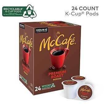 McCafe Premium Roast Coffee, Keurig K-Cup Pods, Medium Roast, 24/Box (5000201379)