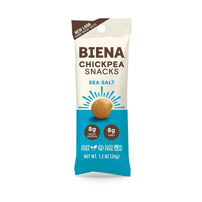 Biena Roasted Sea Salt Chickpeas, 1.2 oz., 20 Bags/Pack, 2/Pack (307-00243) image 1