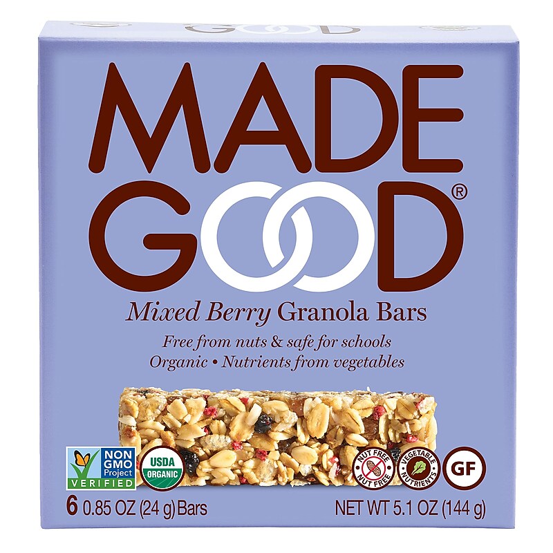 MadeGood Gluten Free Mixed Berry Granola Bar, 0.85 oz., 6 Bars/Box (307-00245) image 1