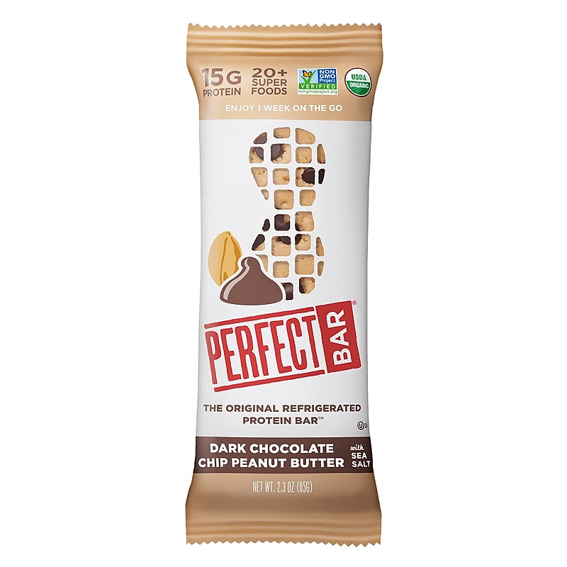 Perfect Snacks Gluten Free Dark Chocolate and Peanut Butter Protein Bar, 2.3 oz., 16 Bars/Box (307-00247) image 1