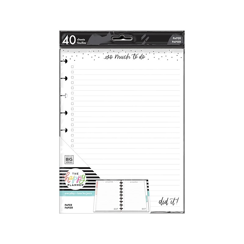 The Happy Planner 7" x 9.25" Refill, So Much To Do, White (AFCFP40-053) image 1