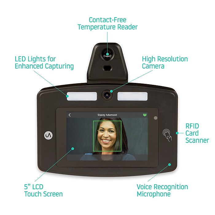 uAttend Face Recognition Time Clock System, Black (DR2500