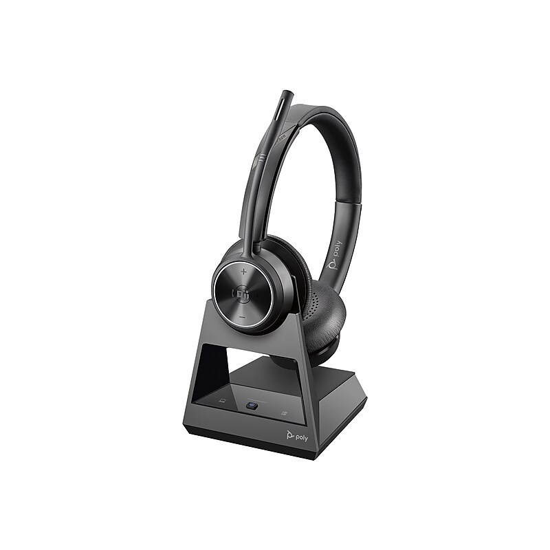 Poly Savi 7320 Wireless Stereo Headset, Over-the-Head, Black (7S435AA#ABA) image 1