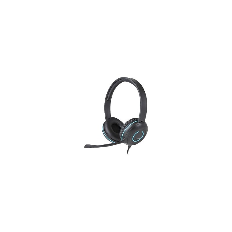 Cyber Acoustics AC Stereo Headset, Over-the-Head, Blue/Black (AC-5008) image 1