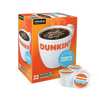 Dunkin' Donuts French Vanilla Coffee, Keurig® K-Cup® Pods, Medium Roast, 22/Box (400847)