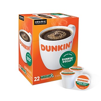 Dunkin' Decaf Coffee Keurig® K-Cup® Pods, Medium Roast, 22/Box (400846)