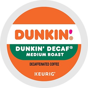 Dunkin' Decaf Coffee Keurig® K-Cup® Pods, Medium Roast, 22/Box (400846)