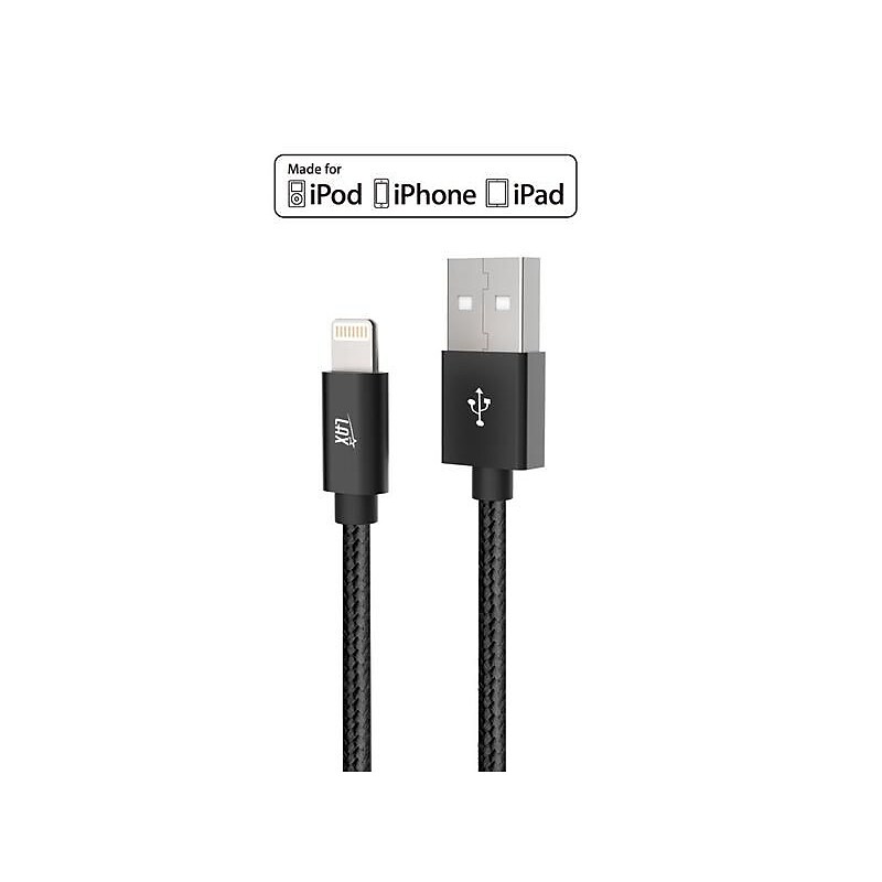 Apple Certified Durable Lightning Cable for iPhone/iPad, 6-ft, Black (LGHTMFI6FT-BLK) image 1