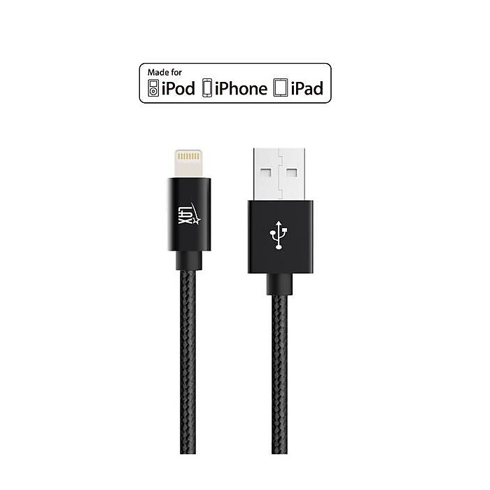 LAX Gadgets Lightning to USB-A Charging Cable, Black