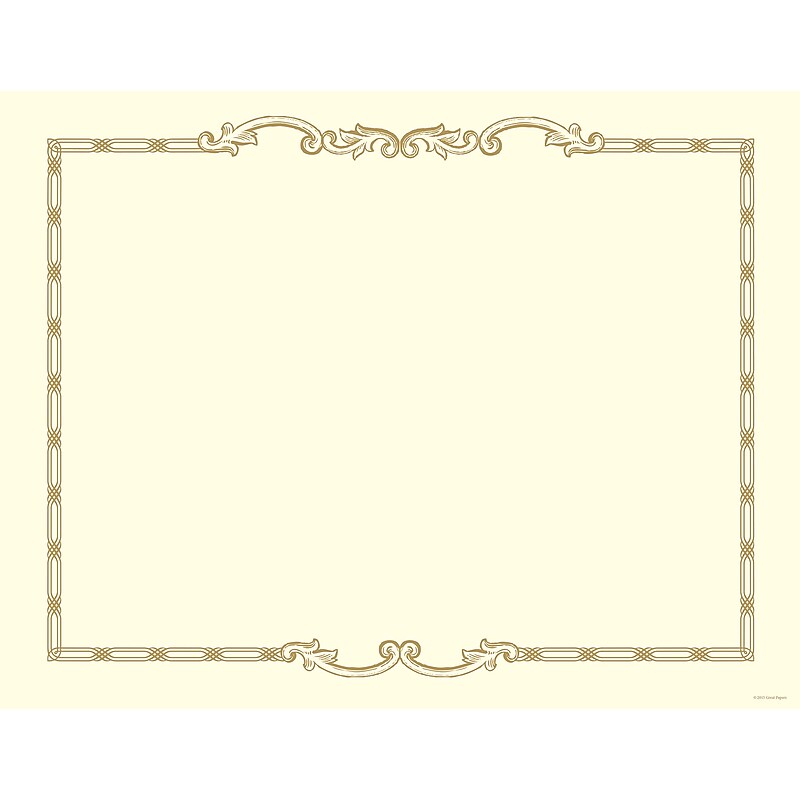 Great Papers Link Cast Iron Foil Certificate, 8.5" x 11", Beige, 12/Pack (2012198) image 1