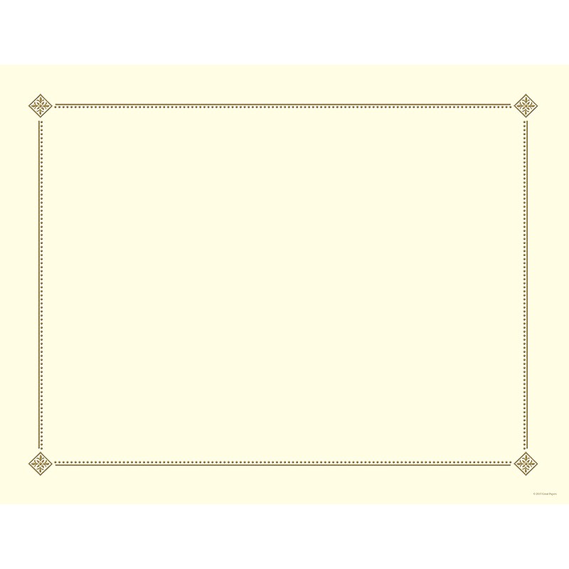 Great Papers Corner Tiles Foil Certificate, 8.5" x 11", Beige, 12/Pack (2012197) image 1