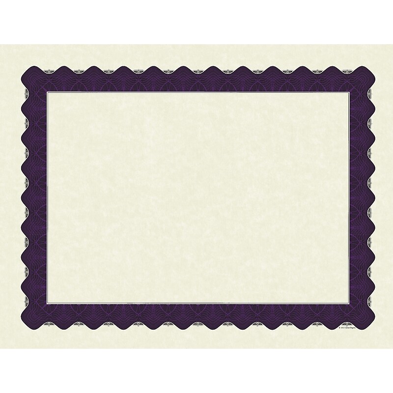 Great Papers Matte Certificates, 8.5" x 11", Beige/Purple, 100/Pack (961021) image 1