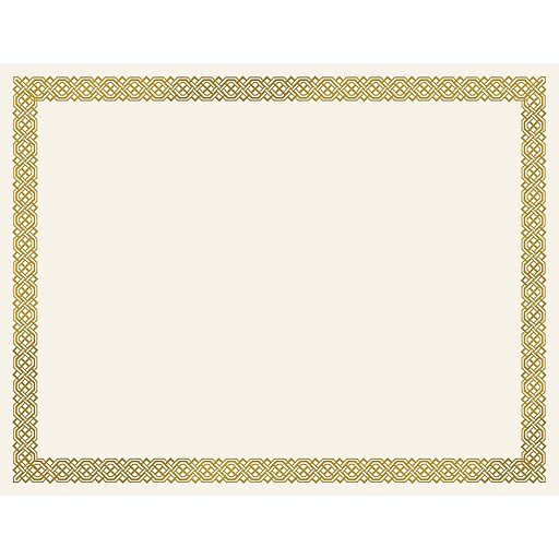 Chinco 50 Sheets Certificate Paper Gold Foil Metallic Border Blank