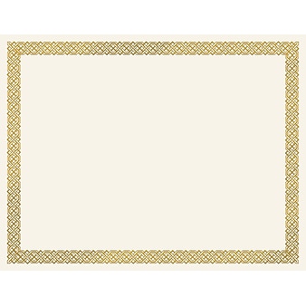 Great Papers Braided Foil 8.5 x 11 Certificates, Beige/Gold, 15/Pack (963006)