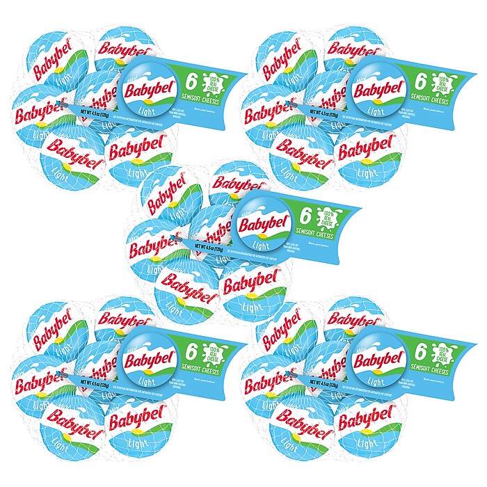 Babybel Mini Light Cheese, 5/Pack (600-00231) | Staples