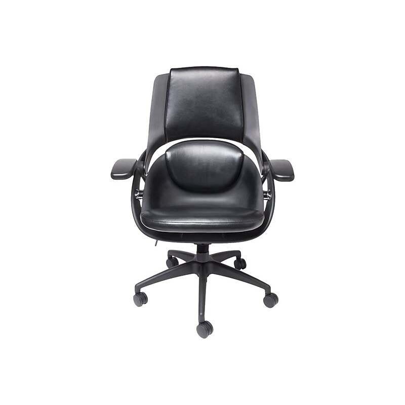 ALL33 BackStrong C1 Ergonomic Vegan Leather Swivel Computer and Desk Chair, Black (50505) image 1