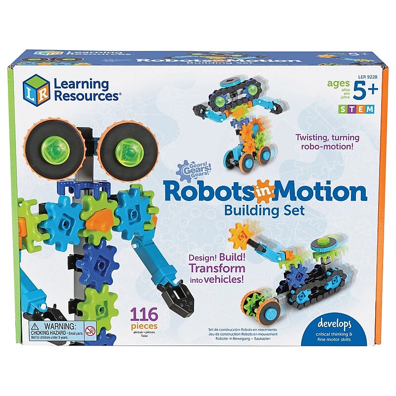 Learning Resources Gears! Gears! Gears! Robots in Motion, Multicolor (LER 9228) image 1
