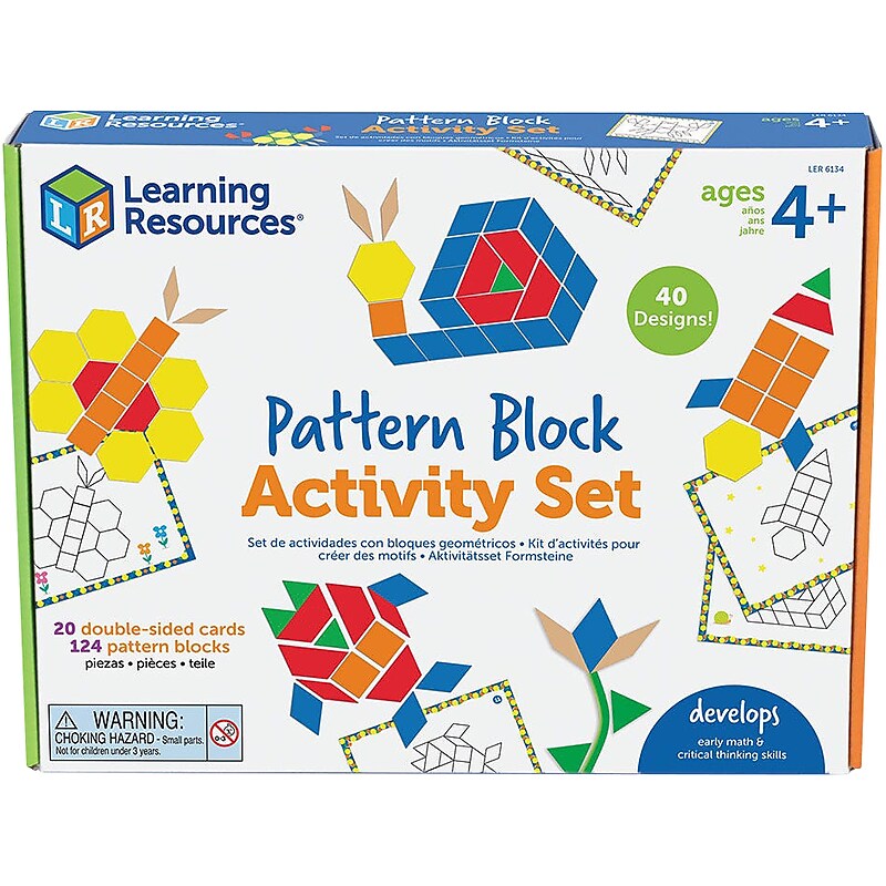 Learning Resources Pattern Block Activity Set, Assorted Colors (LER 6134) image 1