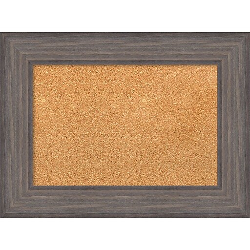 Amanti Art Small Country Barnwood 24&quot;W x 18&quot;H Framed Cork