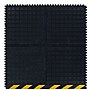 M + A Matting Hog Heaven 36" Modular Tile Anti-Fatigue Mat, 3' x 3.32', Black with Yellow Striped Border, Side (447204100)~#|#~sp122680385_sc7