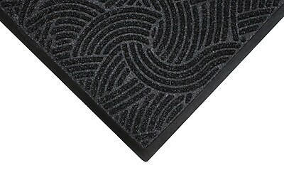 M + A Matting WaterHog Plus Commercial Wiper/Scraper Entrance Floor Mat, Cleated, 3′ x 10′ Black Smoke (18570310090) Sansujyuku sansujyuku.com