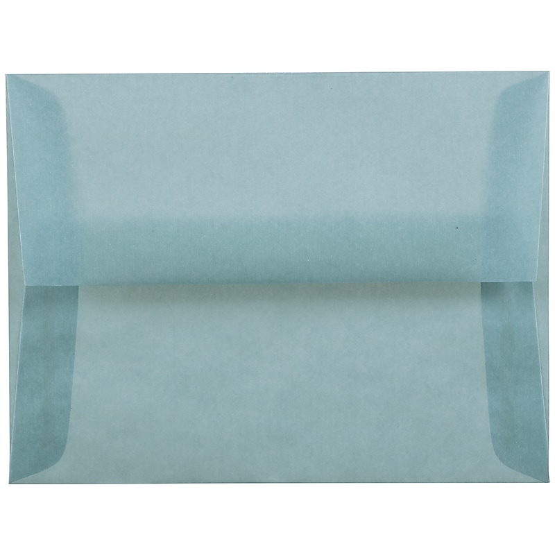 JAM Paper A2 Translucent Vellum Invitation Envelopes, 4.375 x 5.75, Ocean Blue, 25/Pack (PACV602) image 1