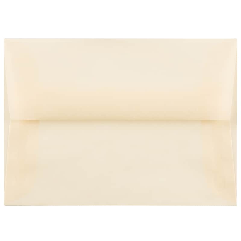 JAM Paper 4Bar A1 Translucent Vellum Invitation Envelopes, 3.625 x 5.125, Spring Ochre Ivory, 25/Pack (1591612) image 1