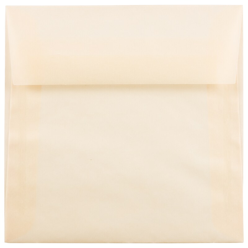 JAM Paper 5.5 x 5.5 Square Translucent Vellum Invitation Envelopes, Spring Ochre Ivory, 50/Pack (1591909I) image 1