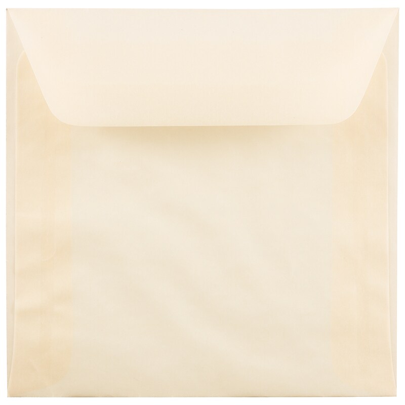 JAM Paper 8.5 x 8.5 Square Translucent Vellum Invitation Envelopes, Spring Ochre Ivory, Bulk 250/Box (PACV530H) image 1