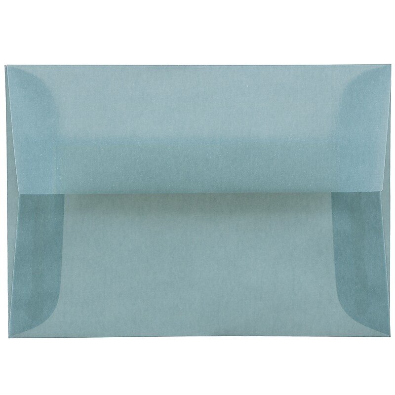 JAM Paper 4Bar A1 Translucent Vellum Invitation Envelopes, 3.625 x 5.125, Ocean Blue, 50/Pack (1591614I) image 1