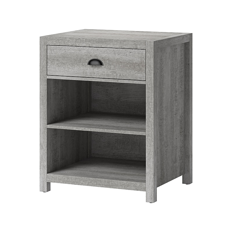 Whalen Fallbrook 2-Shelf Laminate Mobile Printer Stand, Smoked Ash (SPUS-FBPS-GM) image 1
