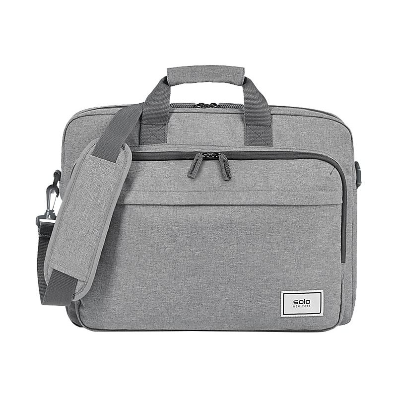 Solo New York Re:new Polyester Briefcase,  Laptop Compatible, Heathered Gray (UBN127-10) image 1