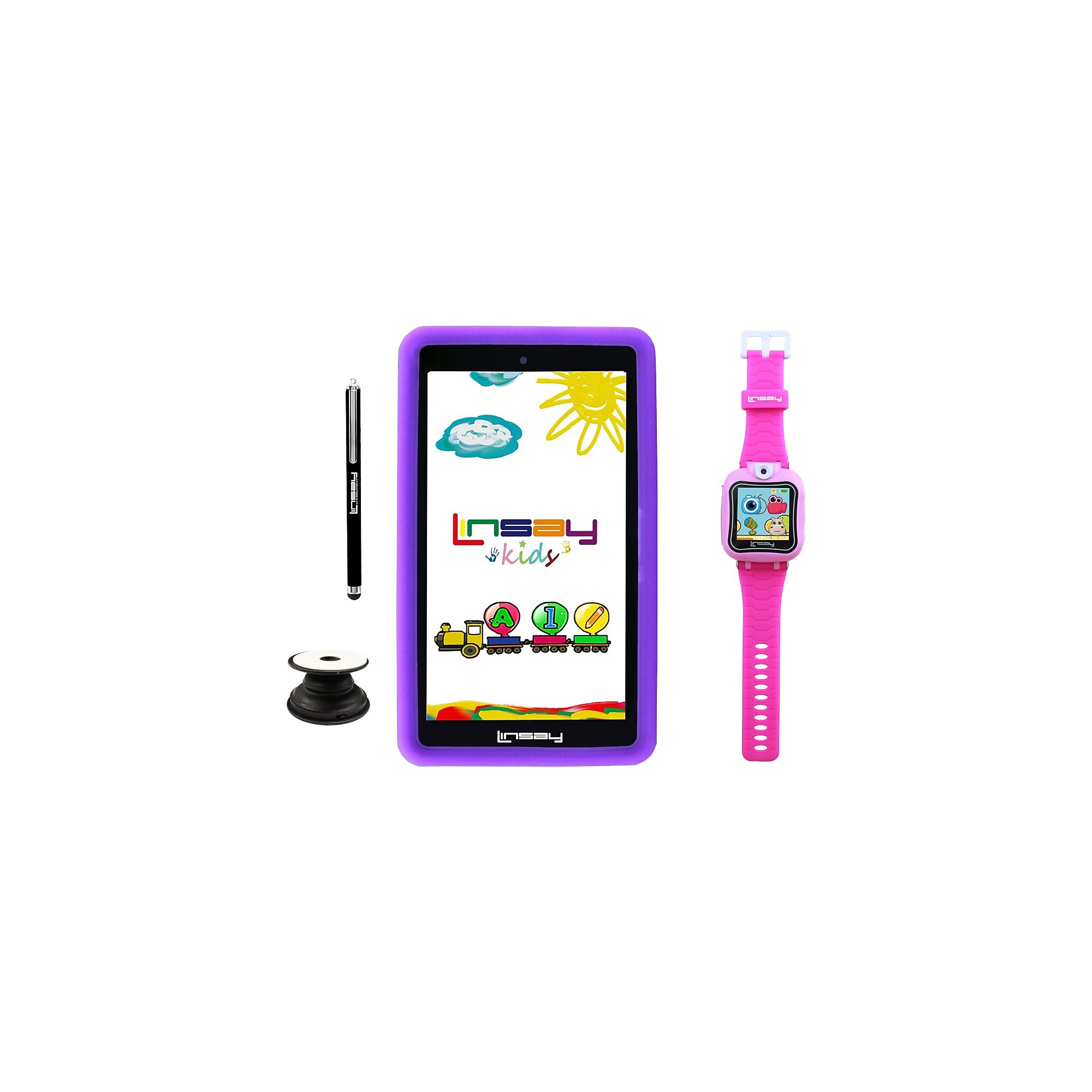 Linsay 7″ Tablet, 2GB RAM, 32GB, Android, Black/Purple/Pink (F7KPWPP) Sansujyuku sansujyuku.com