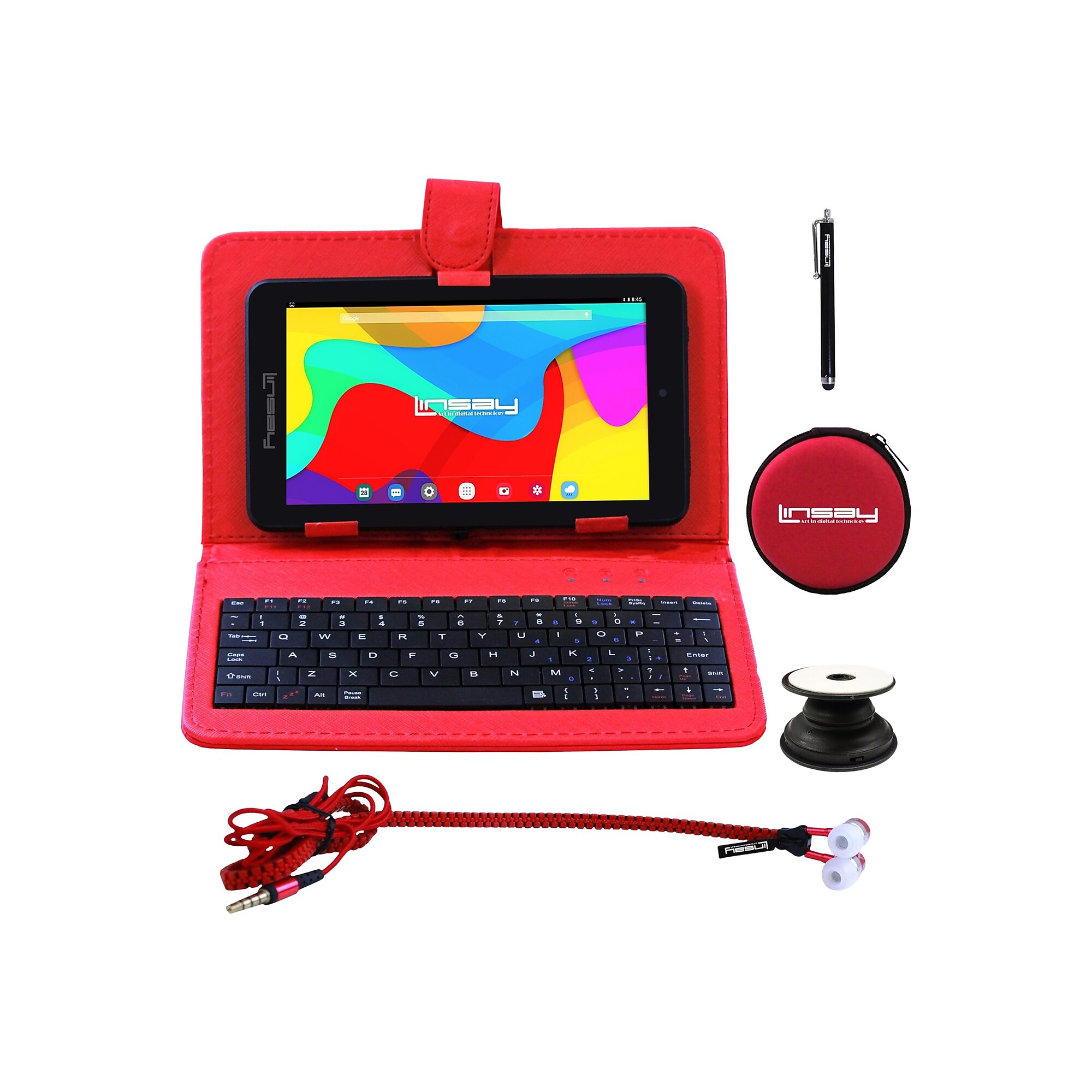 Linsay 7″ Tablet, WiFi, 2GB RAM, 32GB Storage, Android 12, Black/Red (F7UHDBKRP) Sansujyuku sansujyuku.com