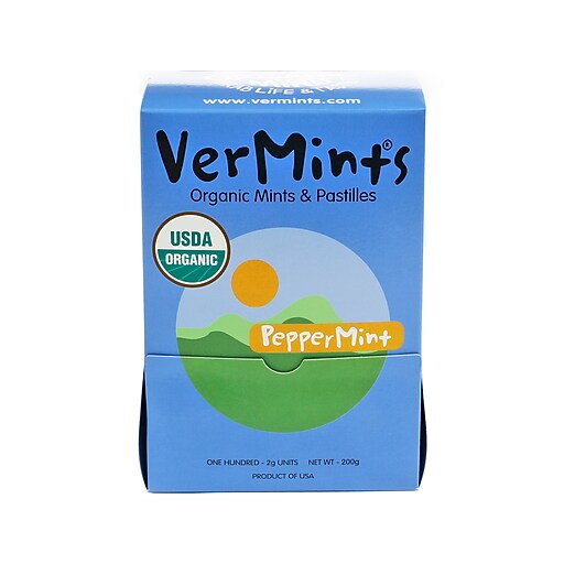 VerMints Peppermint Mints, 100 Pieces/Pack, 100/Box (VNT00992) Staples