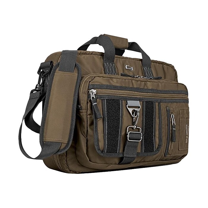 Solo New York Zone Laptop Briefcase/Backpack Hybrid, Khaki