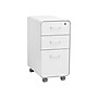 Poppin The Sort-It-Out 3-Drawer Mobile Vertical File Cabinet, Letter/Legal Size, Lockable, 25"H x 12.5"W x 20"D, White (104742)~#|#~sp122684600_sc7