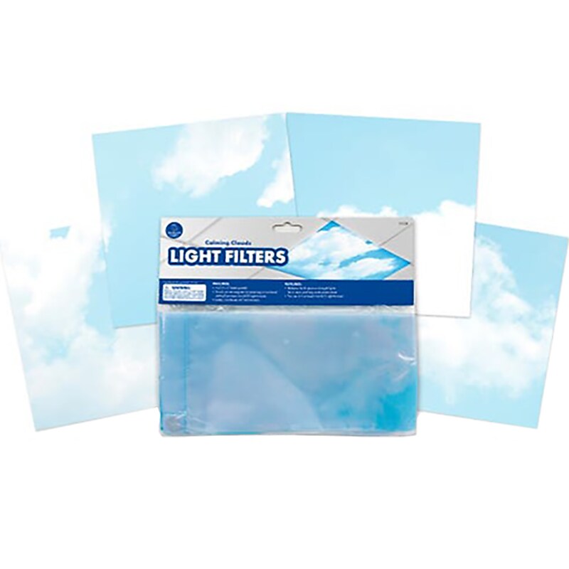Educational Insights Calming Clouds Light Filters, White/Blue, 2' x 4', 4/Set (1235) image 1